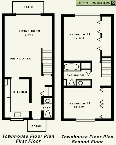 Townhouse 2 Story Floor Plan